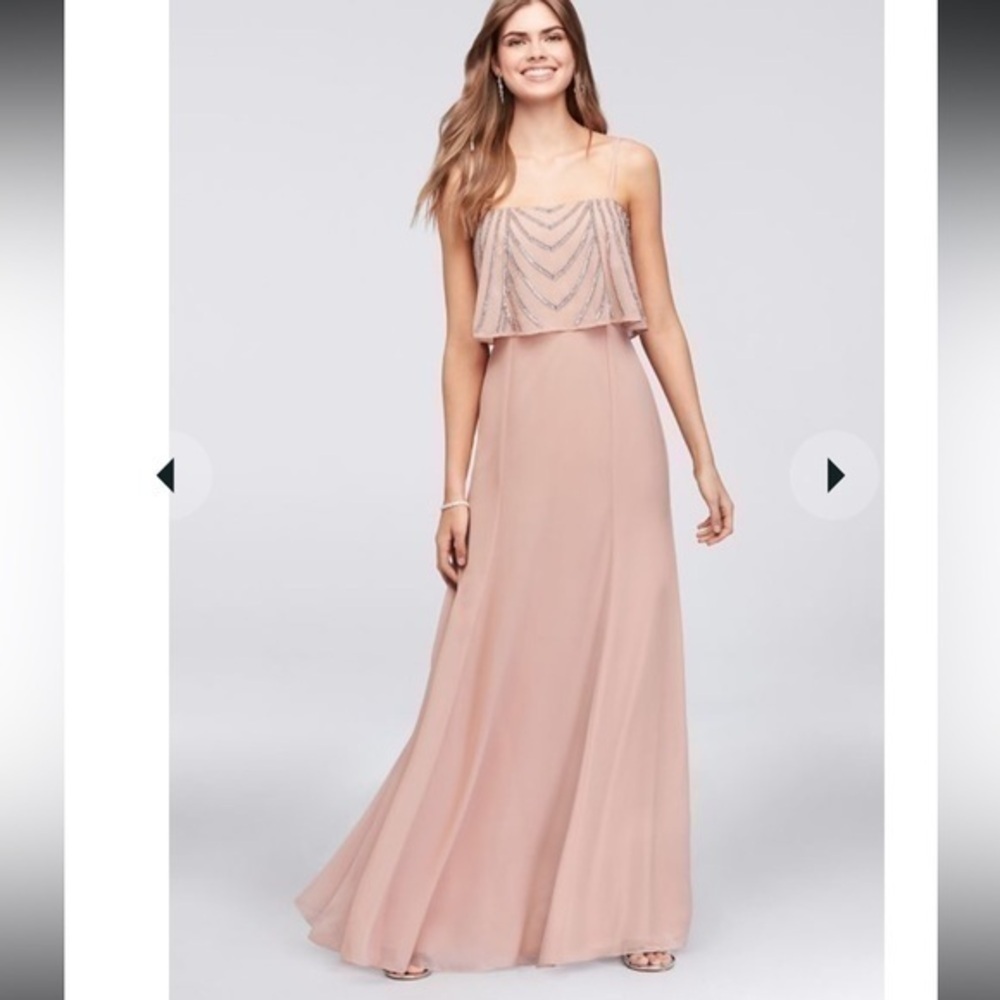 Marina Rinaldi pink sequin bodice drapey dress